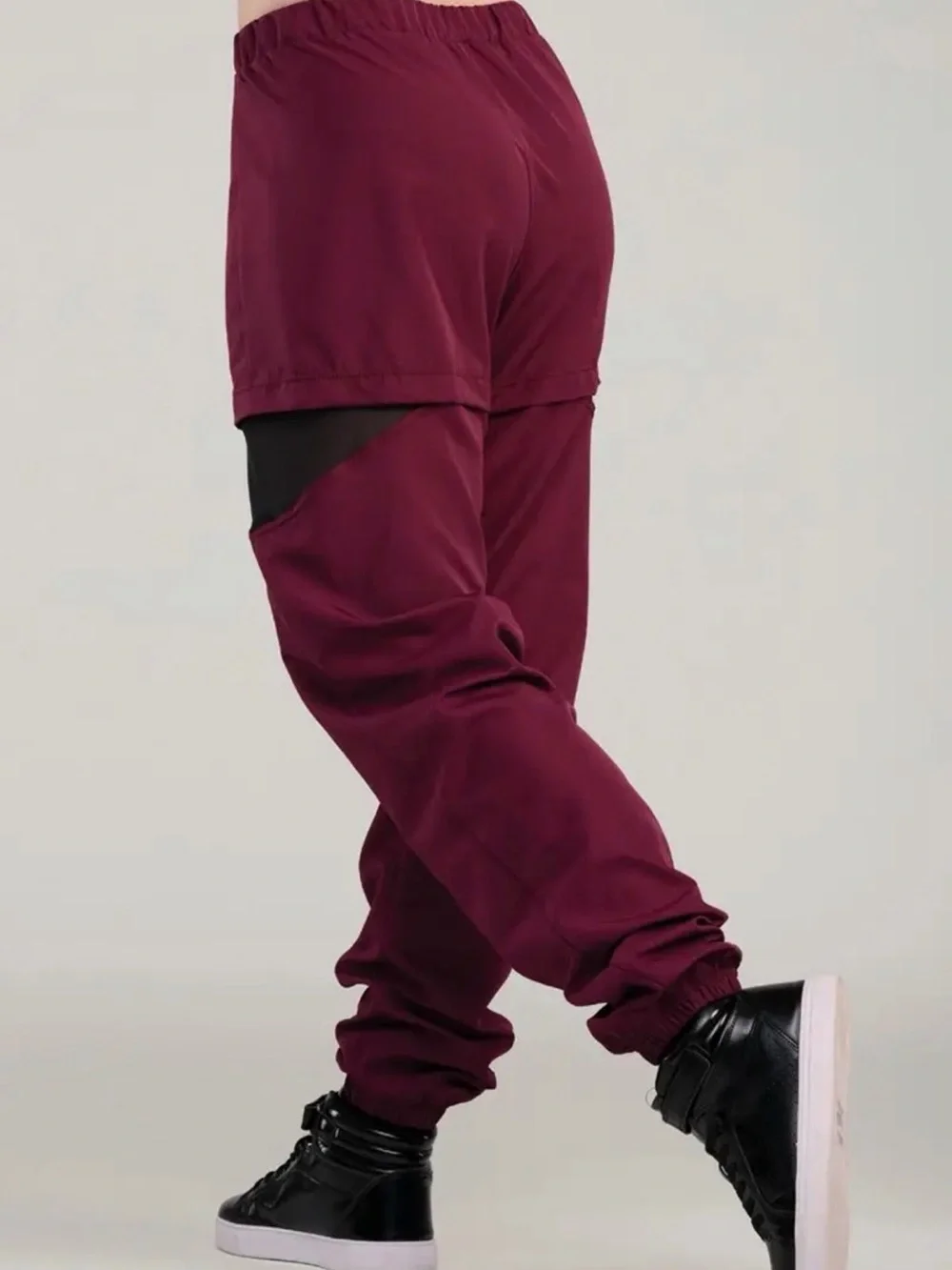 Weissman Mixify Mesh Panel Joggers Black Cherry Adult Medium